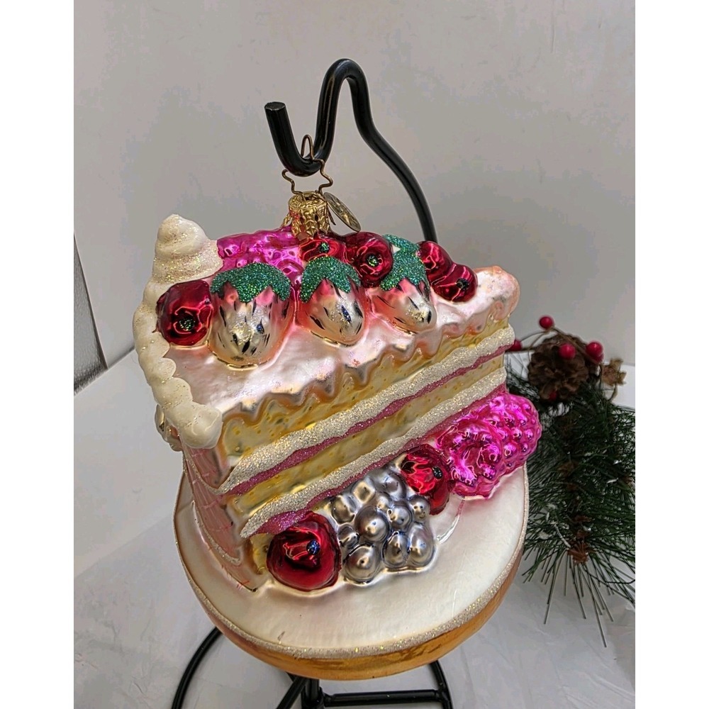 2000 Christopher Radko Berry Cake Delight 00-058-0 4" Glass Ornament Poland